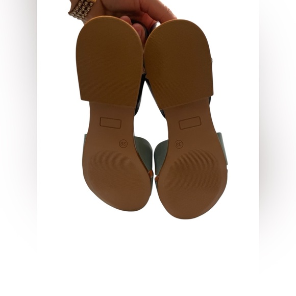 Miz Mooz Feena Multicolored Blue, Navy and Brown Leather Scallop Sandals 7.5 - Picture 6 of 6